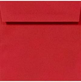 LUXPaper Square Invitation Envelopes | Peel & Press | 4" x 4" | Ruby Red | 80lb. Text | 50 Qty