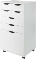 Furnifact White Tall Mobile Storage Cabinet, Multi-Storage Rolling Pantry, Contemporary Design, Durable Steel Frame, Easy Mobility and Spacious Organization
