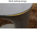Telephone Table, C-Shaped Round Side Table,Sofa Side Table,Telephone Table/Bedside Table,Fiberglass Coffee Table(Color:White,Size:17.7114.9617.71in)
