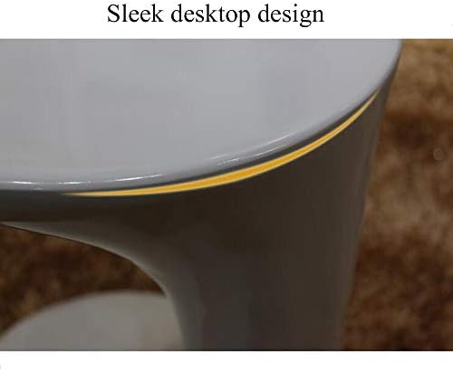Telephone Table, C-Shaped Round Side Table,Sofa Side Table,Telephone Table/Bedside Table,Fiberglass Coffee Table(Color:White,Size:17.7114.9617.71in)