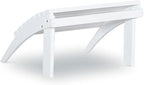 Outdoor Ottoman, Solid Wood and Acacia, White Finish, 21.6" W x 21.06" D x 13.7" H, Sturdy Transitional Patio Footrest, Ideal for Adirondack Chair or Outdoor Furniture Use