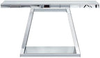 56" Silver Mirrored Console Table, Rectangle Glass Couch Behind Sofa Table with Trapezoid Base, Narrow Long Rectangular Accent Table for for Living Room Hallway Entryway Foyer Entrance