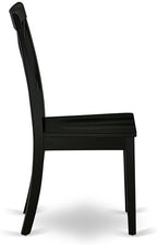 East West Furniture BOC-BLK-W Boston Dining Room Chairs - Cross Back Solid Wood Seat Chairs, Set of 2, Black