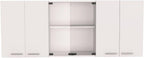White and Onyx 2-Piece Kitchen Set with Island and Wall Cabinet | Includes 6-door wall cabinet with interior rack and 3-shelf kitchen island