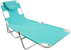 Ostrich The Original Chaise Lounge 72"x22" Portable Reclining Lounger, Aqua | Outdoor Relaxing Pool Tanning Chair, Lightweight Beach Recliner with Adjustable Backrest and Carry Strap, 250 lb Capacity