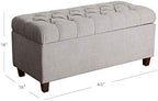 Homepop Home Decor | Tufted Ainsley Button Storage Ottoman Bench with Hinged Lid | Ottoman Bench with Storage for Living Room & Bedroom, Grey