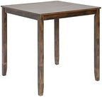 5 Piece Dining Table Set for 4, Solid Wood Square Dining Table Set, Counter Height Kitchen Table Set with Square Table and 4 Upholstered Chairs, X-shaped Backrest for Small Space, Walnut
