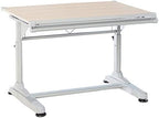 Stand Up Desk Store Adjustable Height and Angle Drafting Table Drawing Desk with Large Surface (Silver Frame/Birch Top, 40" W X 26" D)