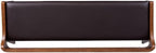 BOWERY HILL Modern Dining Bench, Rubberwood Frame, Chestnut Wire-Brush Finish, Brown Faux Leather Upholstery, 60" Wide, Seats 2, High-Density Foam Cushion, Kitchen or Dining Room Seating