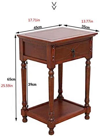 Telephone Table, American Bedside Table with Drawers,The Sofa Beside The Cabinet,Solid Wood Side Table,Living Room Flower Rack,Fish Tank Rack,Telephone Side Table