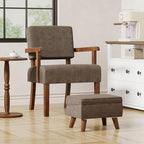 FAGAGA Accent Chairs Set of 2, 2 Solid Wood Armchairs with Side Table | Living Room Chairs with Soft Thicken Cushion, Comfy Reading Chair for Bedroom, Waiting Room, Home Office, Easy Assembly