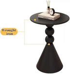 Modern Side Tables, Small Apartment Coffee Table, Iron Design Round End Tables, Suitable for Balcony Living Room, Bedroom Night Stand