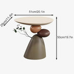 Multifunctional Resin Side Table, Distinctive End Table, Good Luck Coffee Table, Sofa Centre Table, Furniture for Living Room Decorations(White)