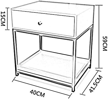 Telephone Table, Bedroom Bedside Table Multifunction Storage Rack Living Room Sofa Side Table Coffee Table Telephone Table 1 Drawer(White