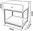Telephone Table, Bedroom Bedside Table Multifunction Storage Rack Living Room Sofa Side Table Coffee Table Telephone Table 1 Drawer(White