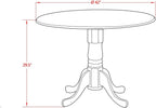 East West Furniture DMT-ABC-TP Dublin Kitchen Dining Table - a Round Wooden Table Top with Dropleaf & Pedestal Base, 42x42 Inch, Wirebrushed Buttercream | Kitchen
