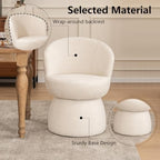 Kidol & Shellder Swivel Accent Chair Set of 4 Modern Comfy Swivel Barrel Dining Chair Upholstered Armchair Single Sofa Side Chairs for Dining Room Living Room Bedroom White