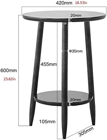 Telephone Table, Sofa Side Table,Sofa & Console Tables,Telephone Tables,Side Table with Storage Shelf,2 Colors (Wood Color-16.53 * 16.53 * 23.62in