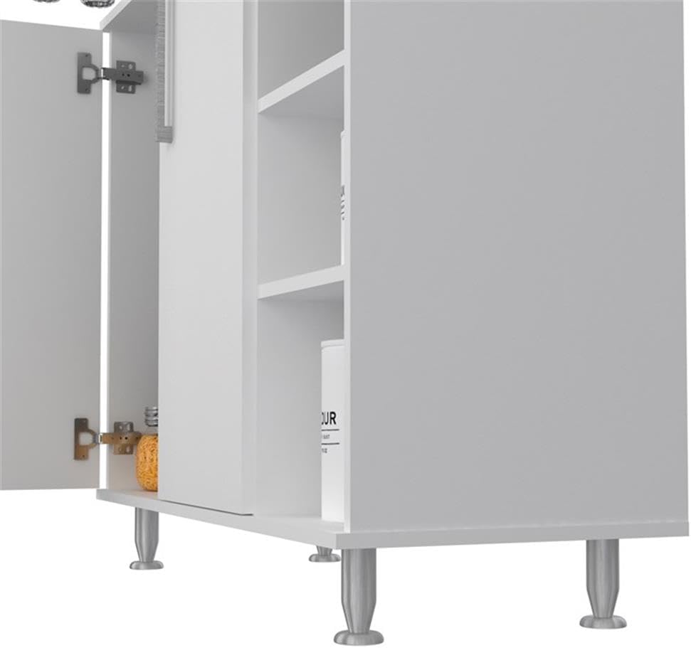 Home Square 2-Piece Set with Storage Pantry Cabinet & Two-Door Cabinet