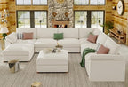 EASE MOOSE Oversized Sectional Modular Sofa,Comfty U Shape Sectional Modern Deep Seat Couch,White Modular Cloud Couch