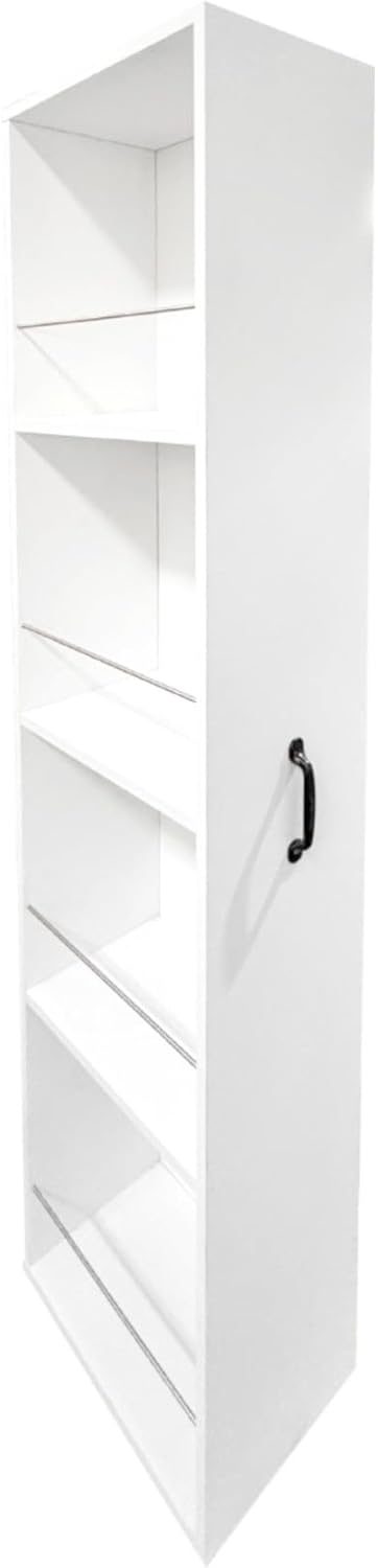 KEIKI Pull-Out Kitchen Pantry Storage Cabinet with Multi-Tier Shelf & Wheels, Spice Rack Next to Fridge, Freestanding Wood Bookcase Hutch Food Pantries Cupboard for Dining Room, Narrow Spaces, Office