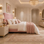 Allewie Full Bed Frame, Velvet Upholstered Bed with Adjustable Headboard