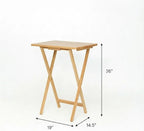 Natural Rubberwood Folding Tray Table, 19x14.5-Inch, Indoor Use