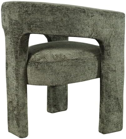 Jofran Gwen Jacquard Upholstered Accent Chair, Modern Luxury Plush Sculptural Armchair for Dining Room or Living Room, Chairs Living Room, Forest, Set of 4