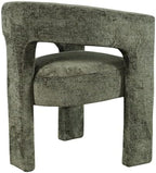 Jofran Gwen Jacquard Upholstered Accent Chair, Modern Luxury Plush Sculptural Armchair for Dining Room or Living Room, Chairs Living Room, Forest, Set of 4