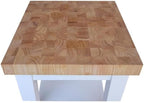 Pemberly Row Parawood Kitchen Island, 24" W x 24" D x 33" H, Solid Rubberwood Construction, Counter-Height Workspace, 4 Casters with 2 Locking, Traditional Elegant Design for Functional Kitchen Use