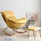 Comfortable Reclining Rocking Chair with Ottoman, Ergonomic High Lazy Sofa for Bedroom, Living Room, Balcony