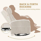Yaheetech 360° Swivel Nursing Chair with Side Pockets, Beige