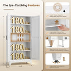 Yizosh Metal Storage Cabinet with Doors and 4 Adjustable Shelves - 75" White Kitchen Pantry Storage,4-Tier Tall Steel Cabinet Locker for Kitchen,Living Room,Dining Room