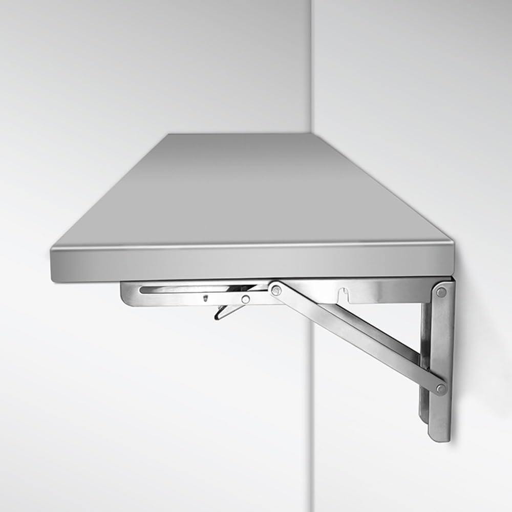 Laundry Folding Table Stainless Steel Wall Mounted Workbench, Desk Concession Shelf for Restaurant Garage Balcony Bathroom(40x40cm/16x16in)