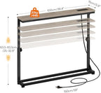 HOOBRO Narrow Console Table with Charging Station, Adjustable Height Sofa Table (25''-32.9''), Slim Behind Couch Table for Small Spaces, Entryway, Living Room, 39.4" Greige BG95UXG01