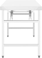 vidaXL Kitchen Folding Work Table 39.4"x24"x32" Stainless Steel