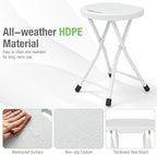 GYMAX Folding Stool, 18in Portable Collapsible Bar Stool with Handle & Steel Frame, 440lbs Sturdy Foldable Lightweight Metal Chair for Outdoor/Indoor Kitchen Home Bar, Assembly Free