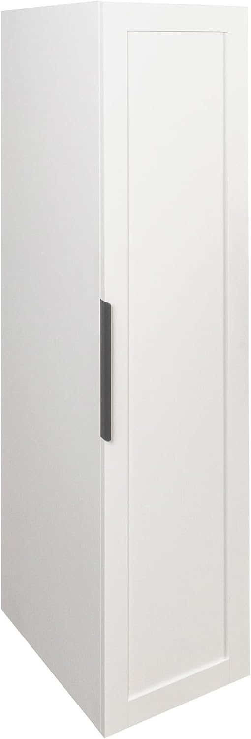 JOYSOURCE 22 in Deep Kitchen Pantry Storage Cabinet with Doors and Adjustable Shelves Tall Large Cupboard with Door Shelving, Wheel Support for Food White