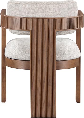 Meridian Furniture Sacha Linen Blend Dining Chair, Beige, Set of 2 | Dining Chair Crafted With Art Deco Fluted Wood, Linen Textured Fabric, And An 18.75" Seat Height: 11093Beige-C