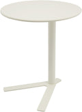 Round Side Table, Small C Shaped End Table, Couch Side Table, Modern Coffee Table, Bedside Snack Table with Y Shaped for Living Room Bedroom Office Apartment (White, 18.9x22in)