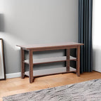 XKZG Shoe Rack Bench Wooden Shoe Storage Bench Rustic Solid Wood Entryway Bench (Brown,31.5")