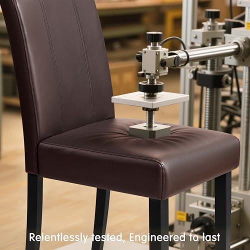 SyMax Dining Chairs Set of 4, Faux Leather Upholstered Dining Room Chairs, Modern Parsons Kitchen Chairs with Wood Legs, Brown (Only Chairs)