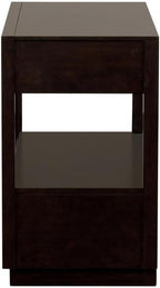 2 Drawers Nightstand with Shelf in Smoked Peppercorn Finish,for Small Spaces