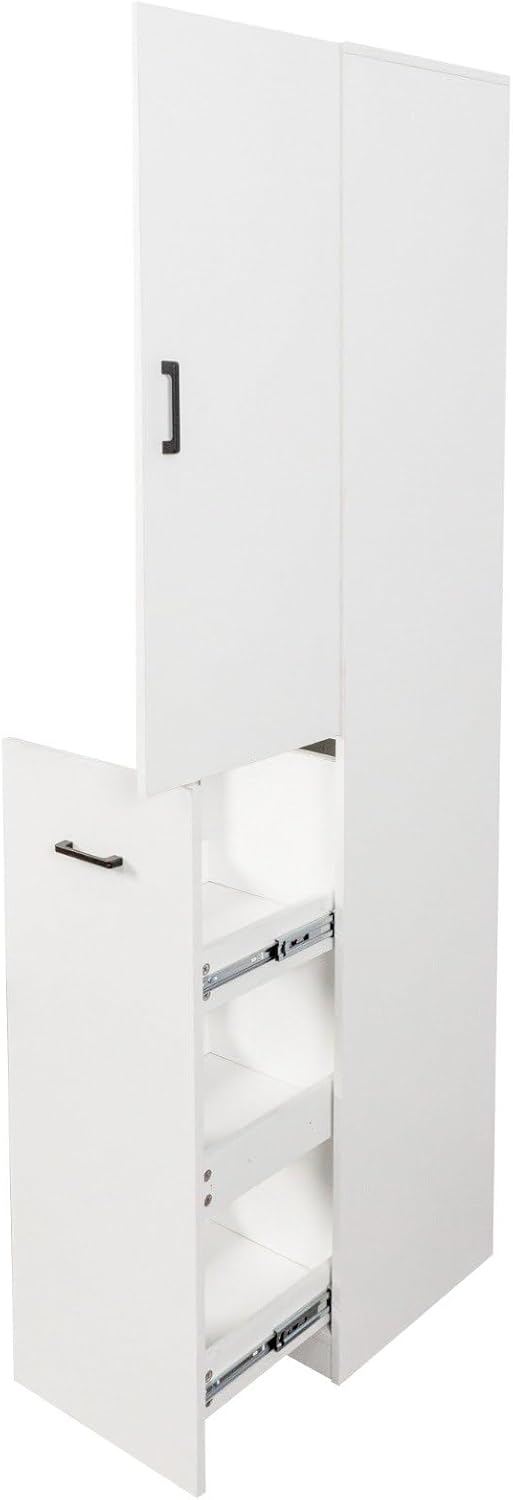 Kitchen Pantry Cabinet, 70.87" Tall Storage Cabinet with 3-Tier Pull-Out Shelves, Freestanding Cabinet with Door, 2 Adjustable Shelves, White Cupboard for Kitchen, Dining Room