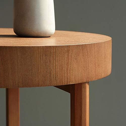Telephone Table, Round Small Side Table,Sofa Corner end Table,Telephone Solid Wood Side Table,Negotiating Table,Solid Wood Support Legs(Color:Walnut,Size:18.8918.8920.07i