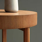 Telephone Table, Round Small Side Table,Sofa Corner end Table,Telephone Solid Wood Side Table,Negotiating Table,Solid Wood Support Legs(Color:Walnut,Size:18.8918.8920.07i