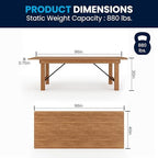 Flash Furniture Hercules 96x40 in Folding Table | Commercial Grade, Foldable Locking Legs, Farmhouse, Rustic