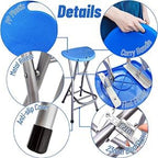 Be&xn Folding Bar Stool, Tall Collapsible Stool Counter Height Folding Stools for Adults Portable, Plastic Barstool Chair for Adults Kitchen Island Guitar (blue, H72xW31cm(28x12inch))