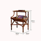 Telephone Table, Solid Magazine Rack/Sofa Side End Table,Living Room Newspaper Rack,Telephone Side Table,Cabinet with Bottom Shelf Storage(Color:Maroon,Size:23.0313.9731.