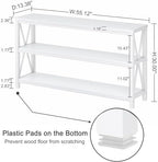 FATORRI Console Table for Entryway, Long Sofa Table with 3 Tier Shelves, Modern White Hallway Tables for Living Room (55 Inch, White Oak)